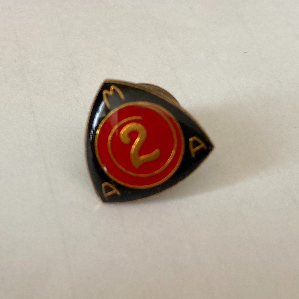 Vintage MAA #2 Gold Tone Enamel Lapel Pin